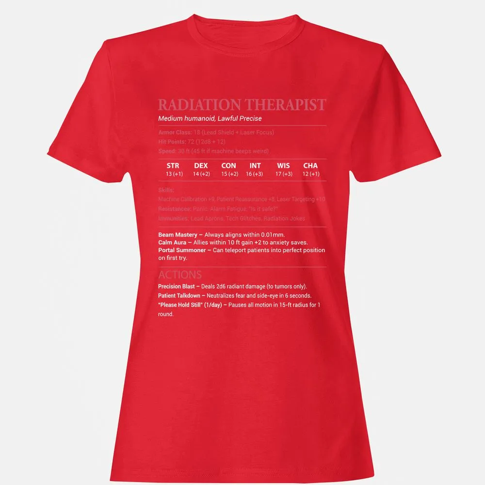 Radiation Therapist Women's T-Shirt - Red - 13