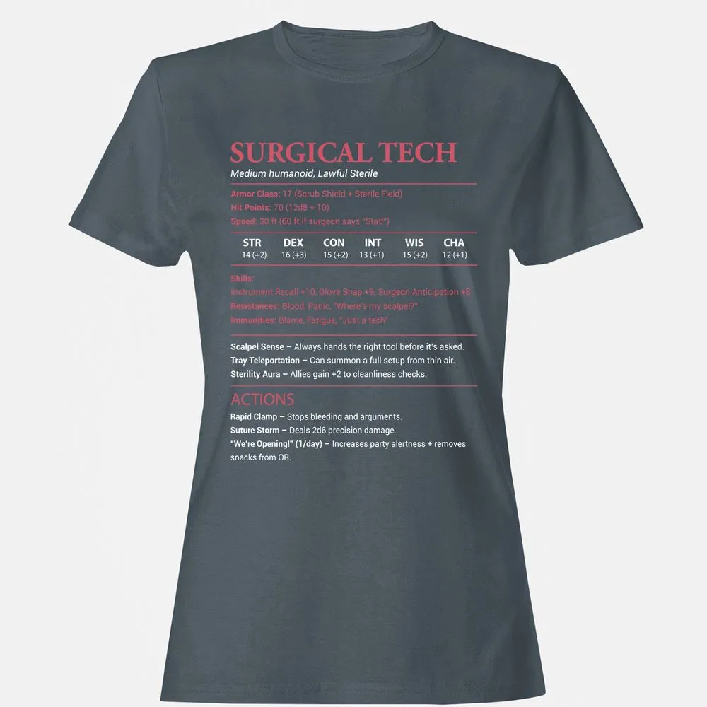 Surgical Tech Women's T-Shirt - Charcoal - 3
