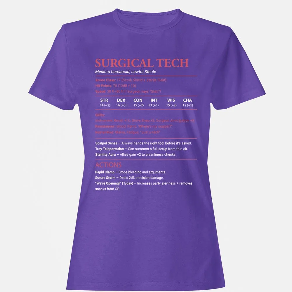 Surgical Tech Women's T-Shirt - Purple - 12