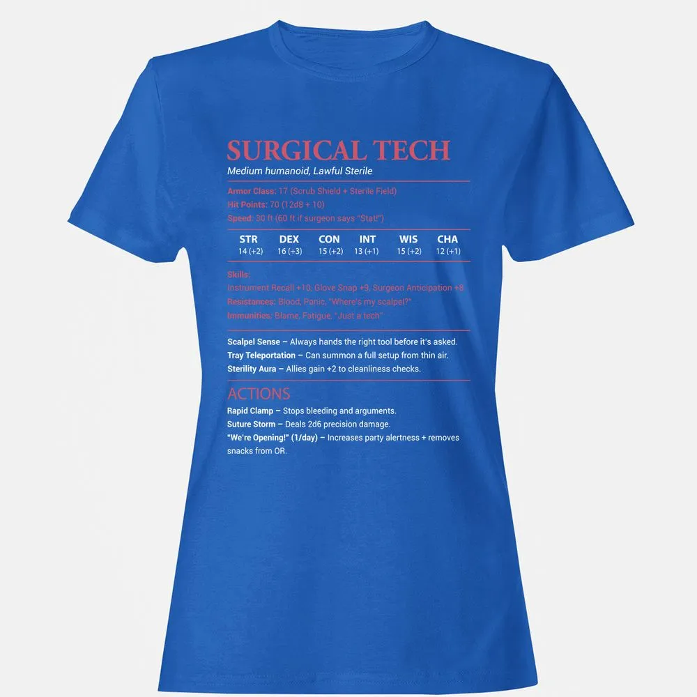 Surgical Tech Women's T-Shirt - Royal - 14