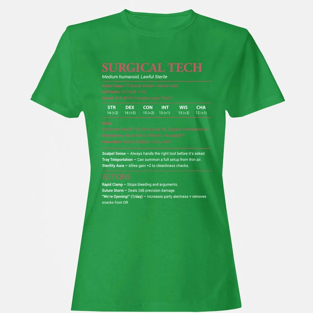 Surgical Tech Women's T-Shirt - Irish Green - 7