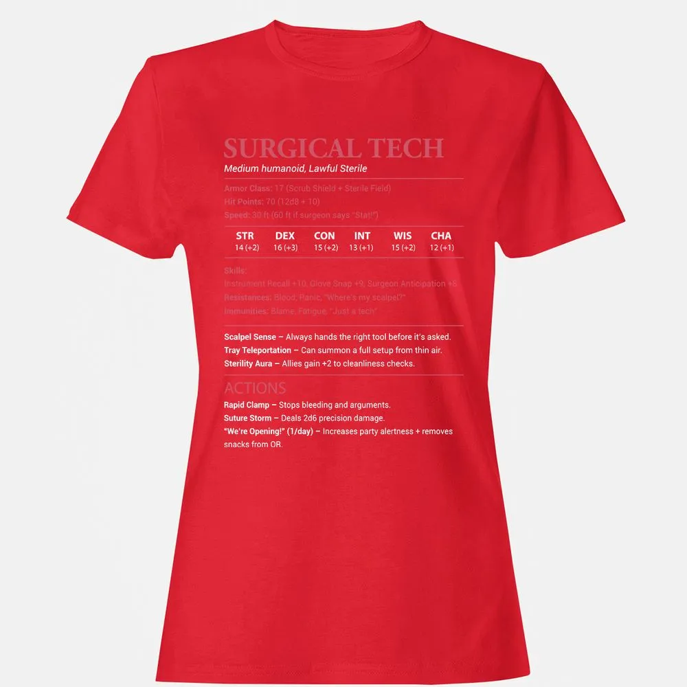 Surgical Tech Women's T-Shirt - Red - 13