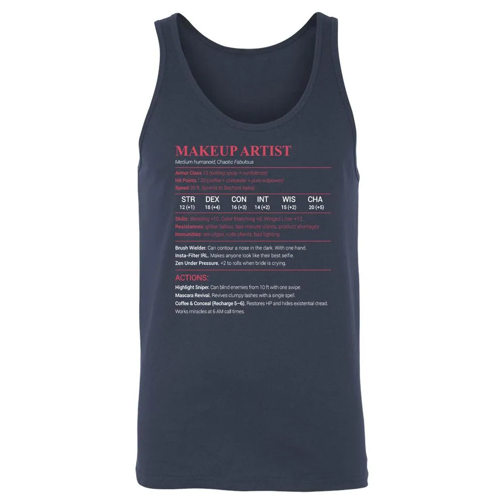 Makeup Artist Unisex Jersey Tank - Navy - 2