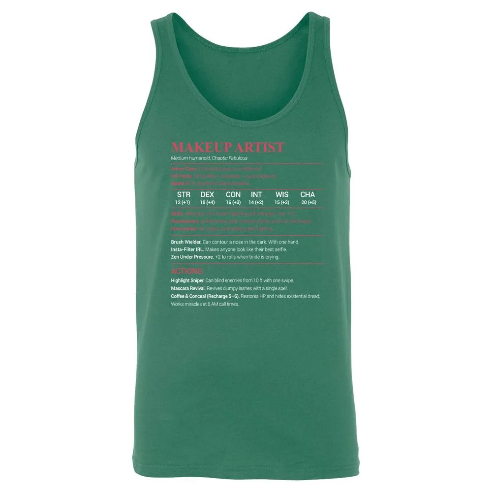 Makeup Artist Unisex Jersey Tank - Kelly - 9