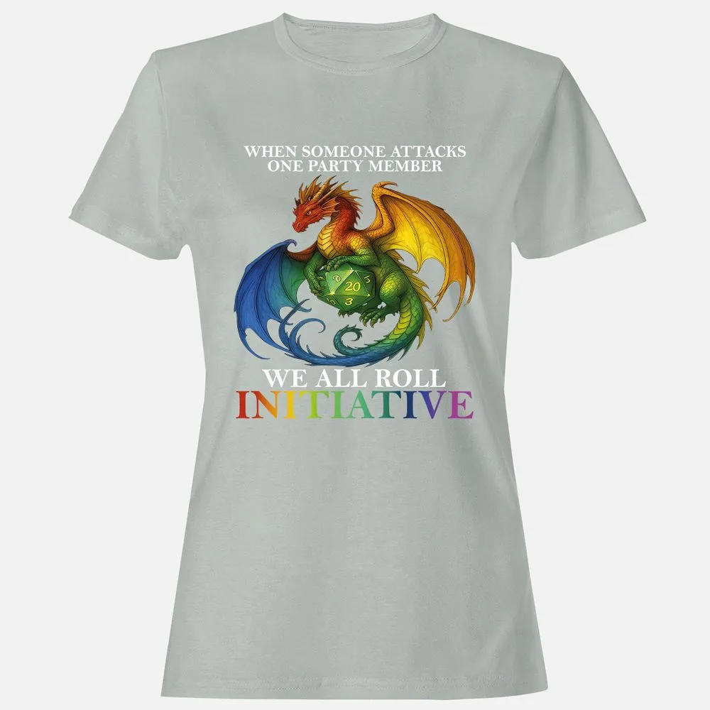 Dragon Roll For Initiative Women's T-Shirt - Ash - 2