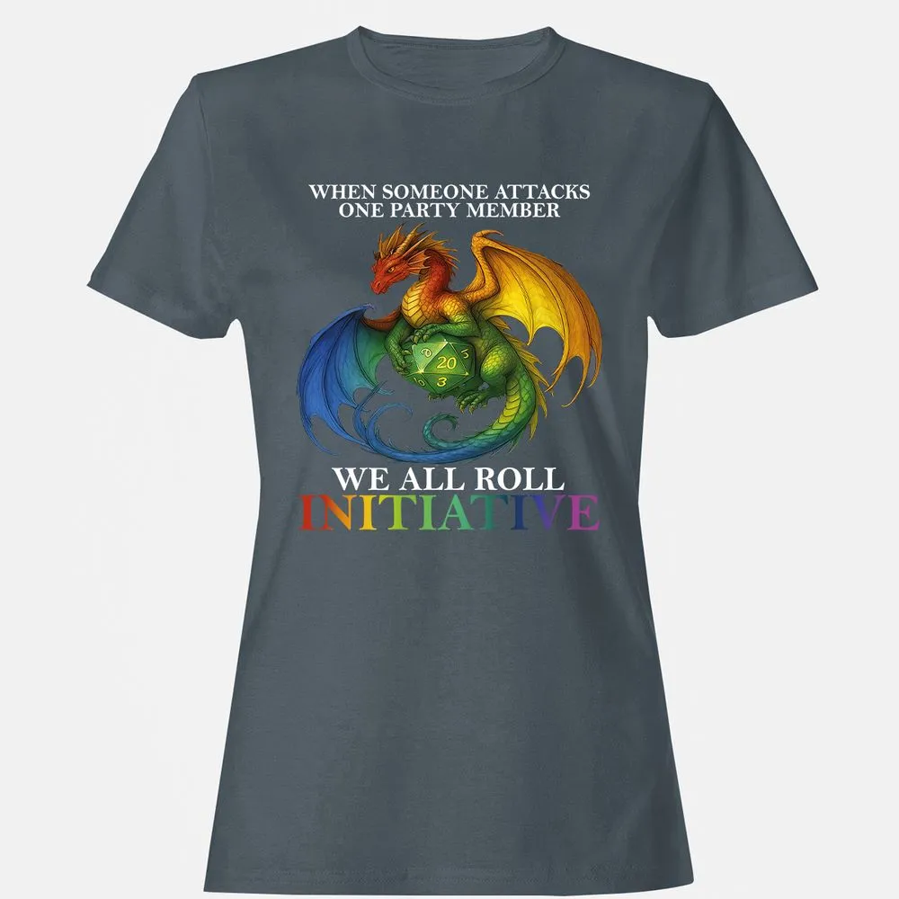 Dragon Roll For Initiative Women's T-Shirt - Charcoal - 3