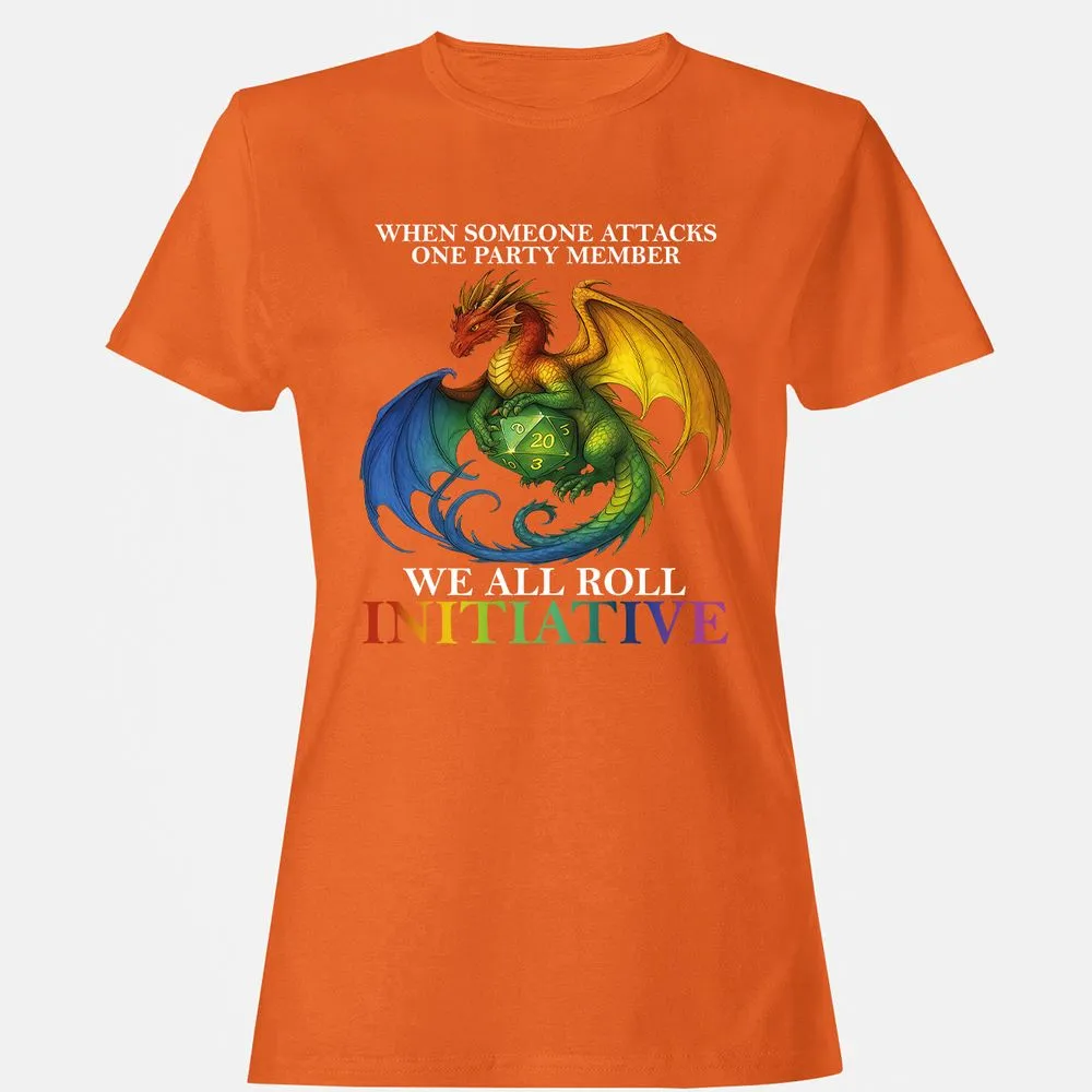 Dragon Roll For Initiative Women's T-Shirt - Orange - 11