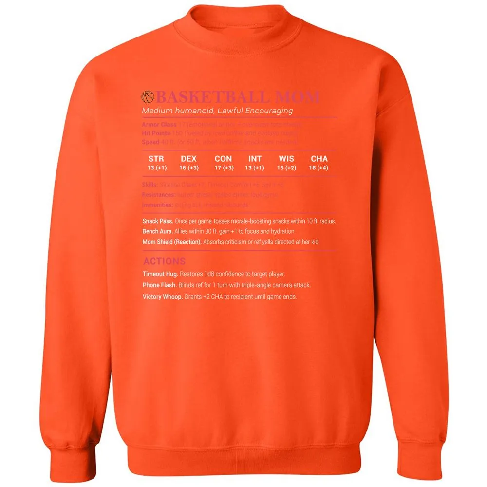 Basketball Mom Classic Unisex Sweatshirt - Orange - 10
