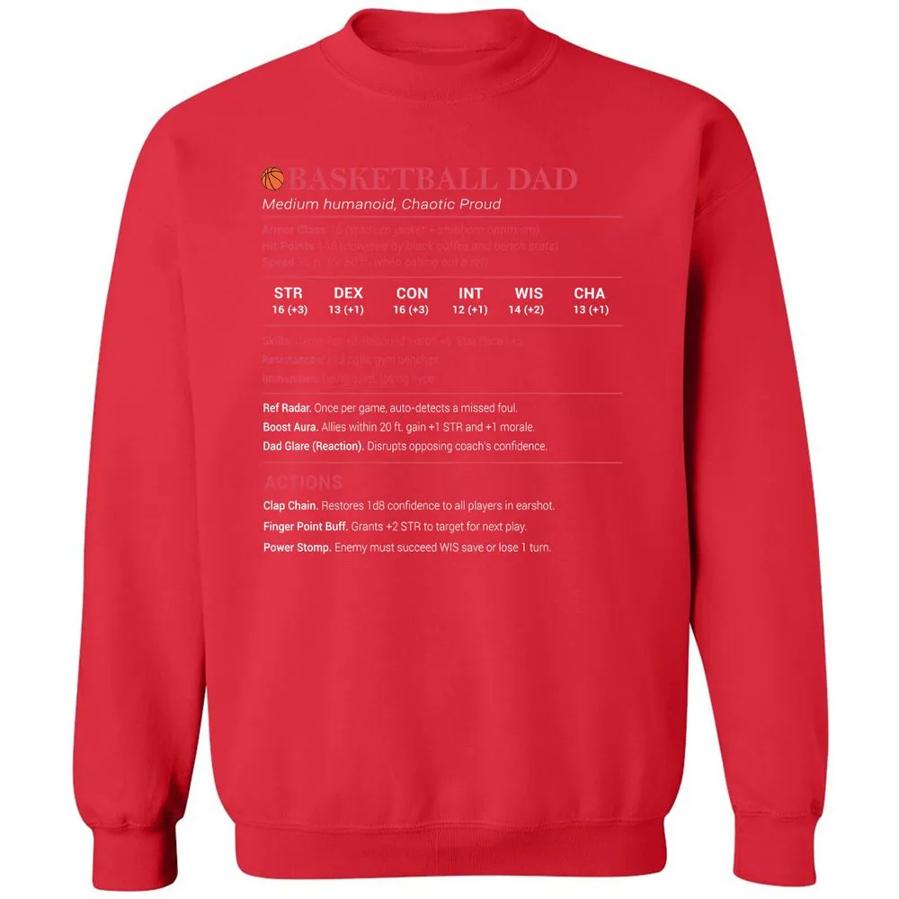 Basketball Dad Classic Unisex Sweatshirt - Red - 5