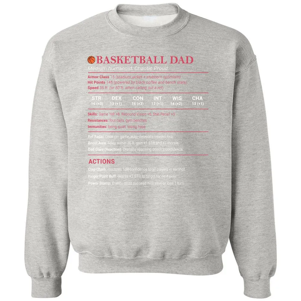 Basketball Dad Classic Unisex Sweatshirt - Ash - 8