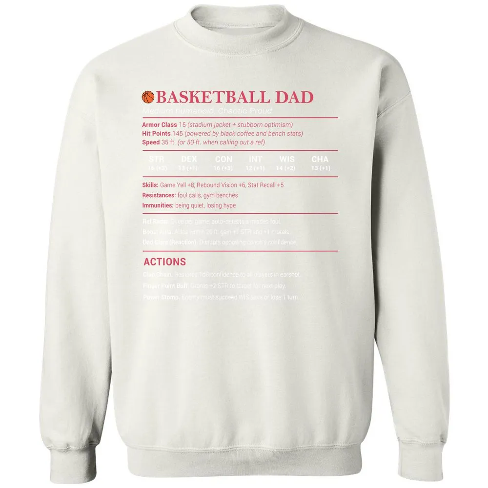 Basketball Dad Classic Unisex Sweatshirt - White - 12