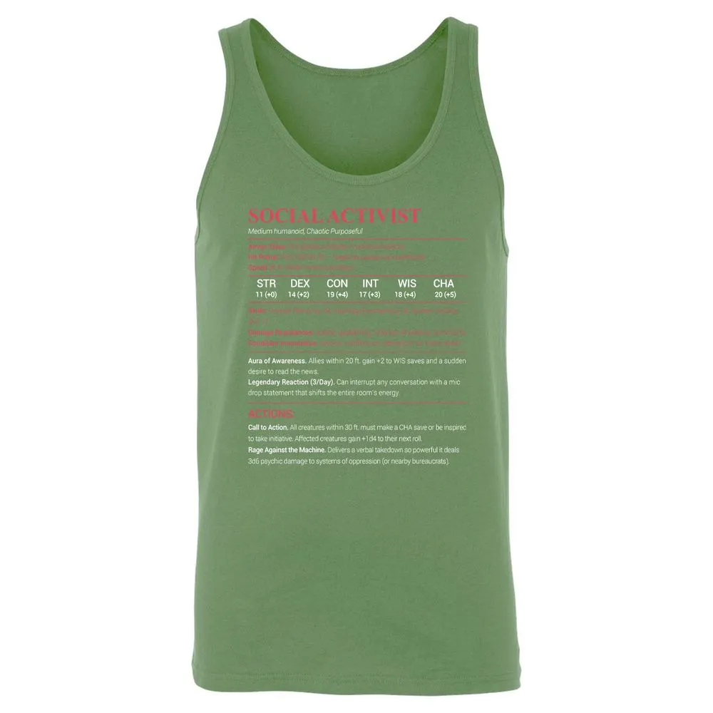 Social Activist Unisex Jersey Tank - Leaf - 10