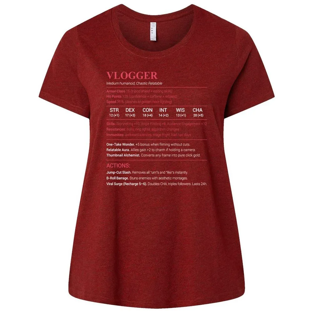 Vlogger Ladies Curvy Jersey - Cardinal - 10