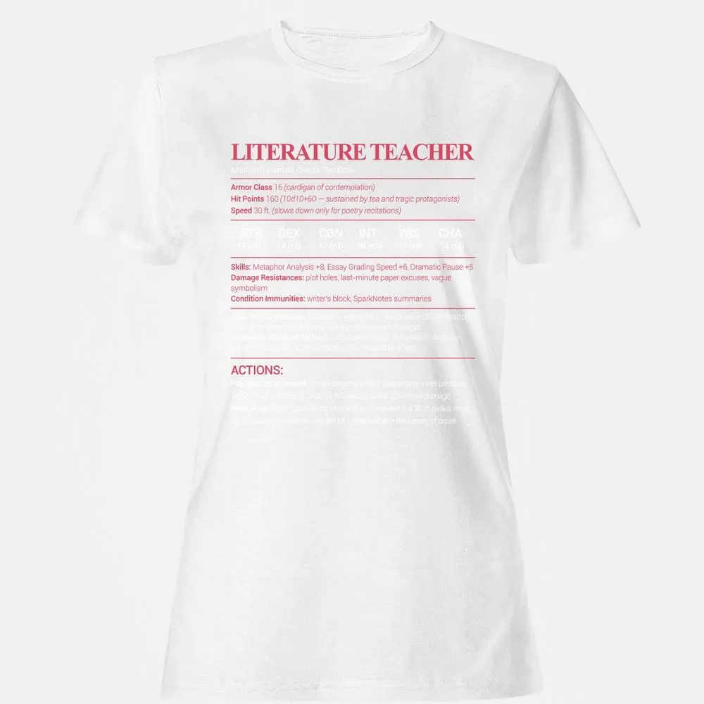 Literature Teacher Women's T-Shirt - White - 16