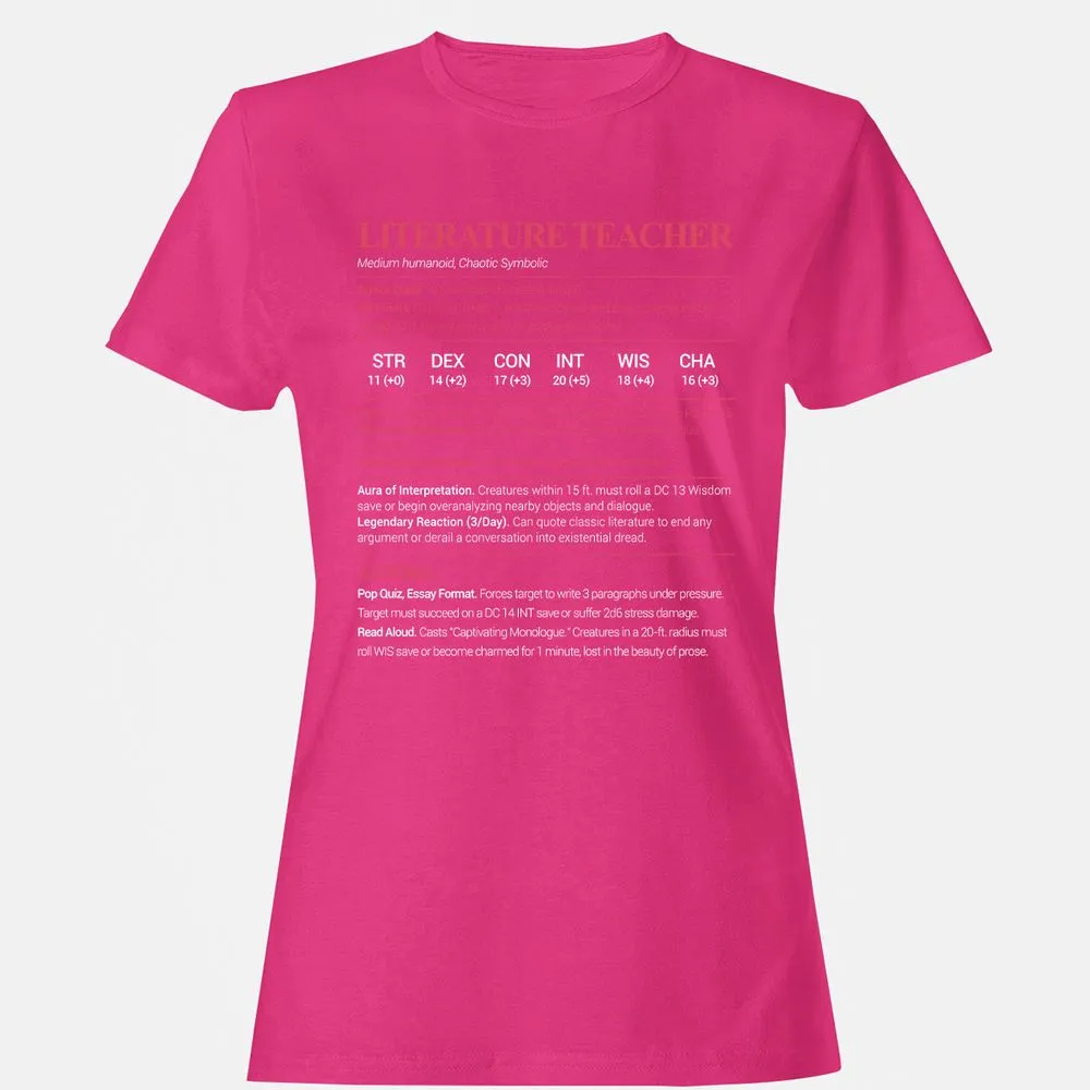 Literature Teacher Women's T-Shirt - Heliconia - 6