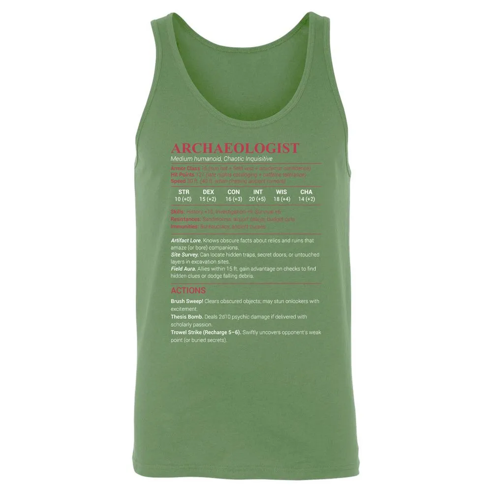 ARCHAEOLOGIST Unisex Jersey Tank - Leaf - 10