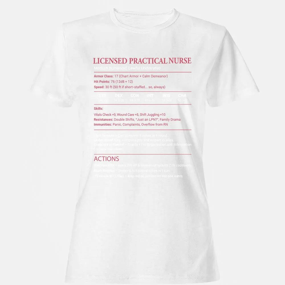 Licensed Practical Nurse LPN Women's T-Shirt - White - 16