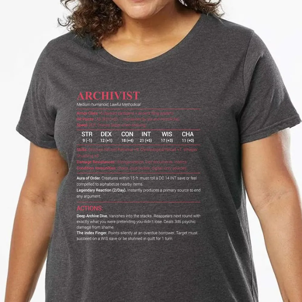 Archivist Stats Ladies Curvy Jersey - model - 0