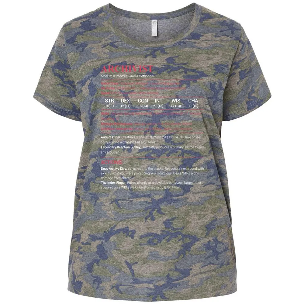Archivist Stats Ladies Curvy Jersey - Vintage Camo - 5