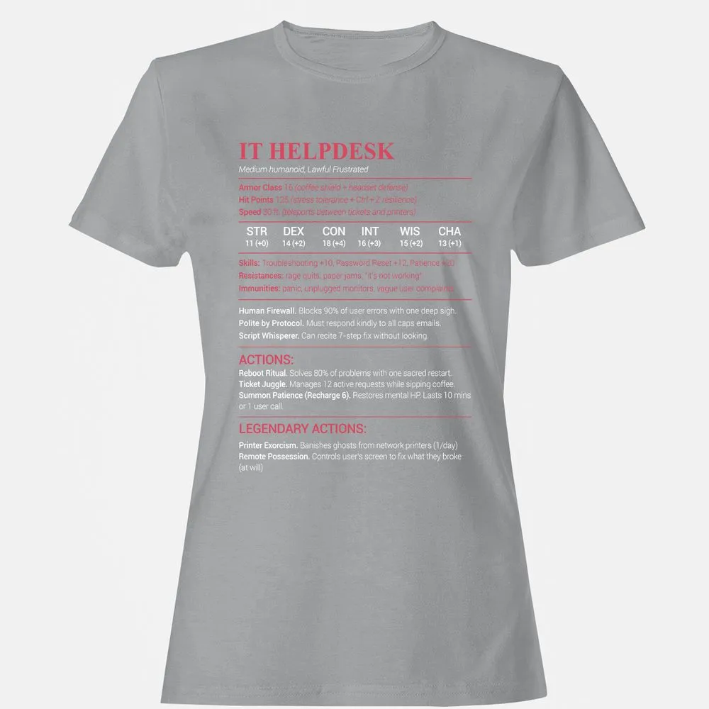 IT Helpdesk Women's T-Shirt - Sport Grey - 15