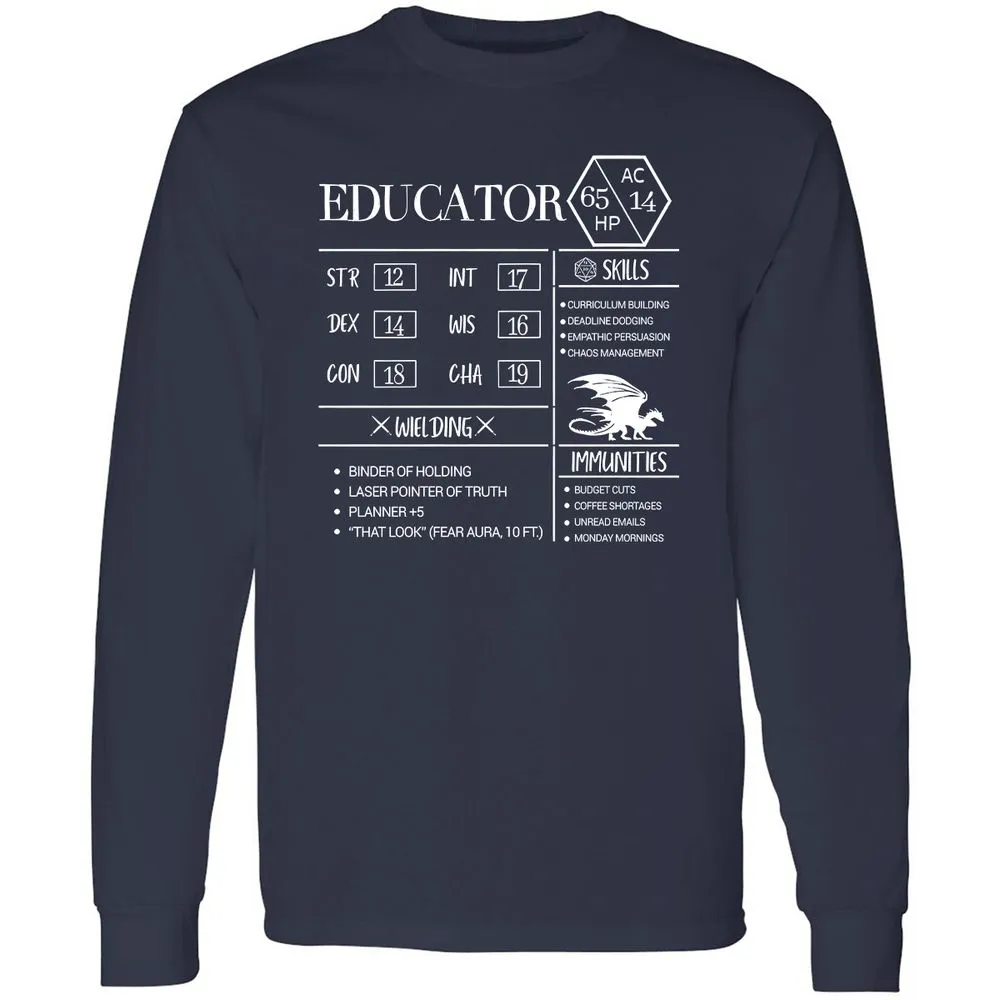 Educator New Long Sleeve T-Shirt - Navy - 2