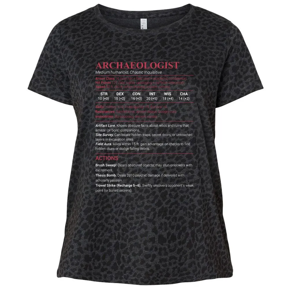 ARCHAEOLOGIST Ladies Curvy Jersey - Black Leopard - 11
