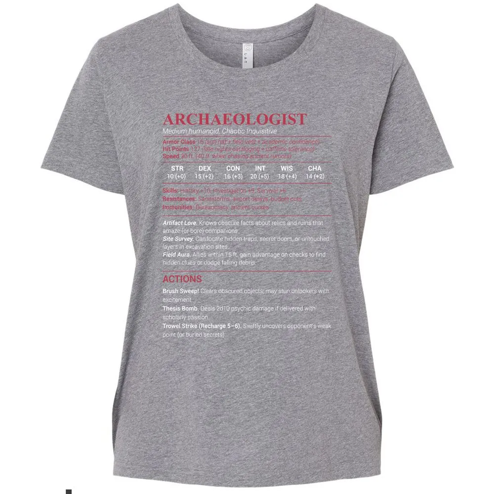 ARCHAEOLOGIST Ladies Curvy Jersey - Granite Heather - 9