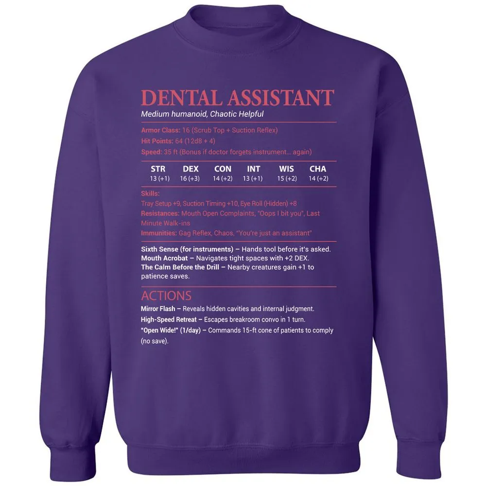 Dental Assistant Classic Unisex Sweatshirt - Purple - 6