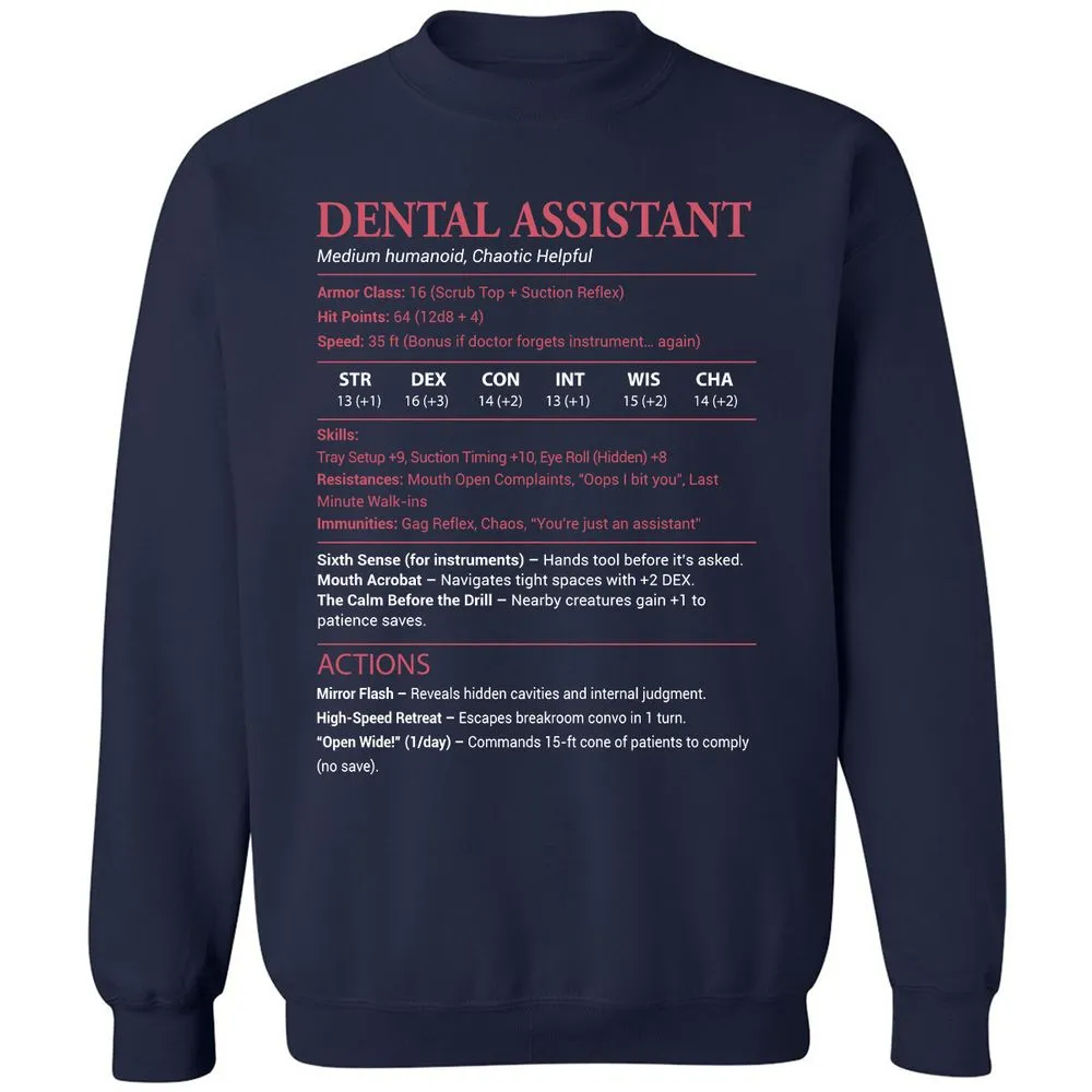 Dental Assistant Classic Unisex Sweatshirt - Navy - 2