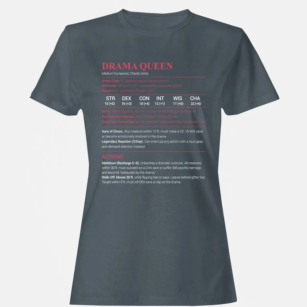 Drama Queen Women's T-Shirt - Charcoal - 3