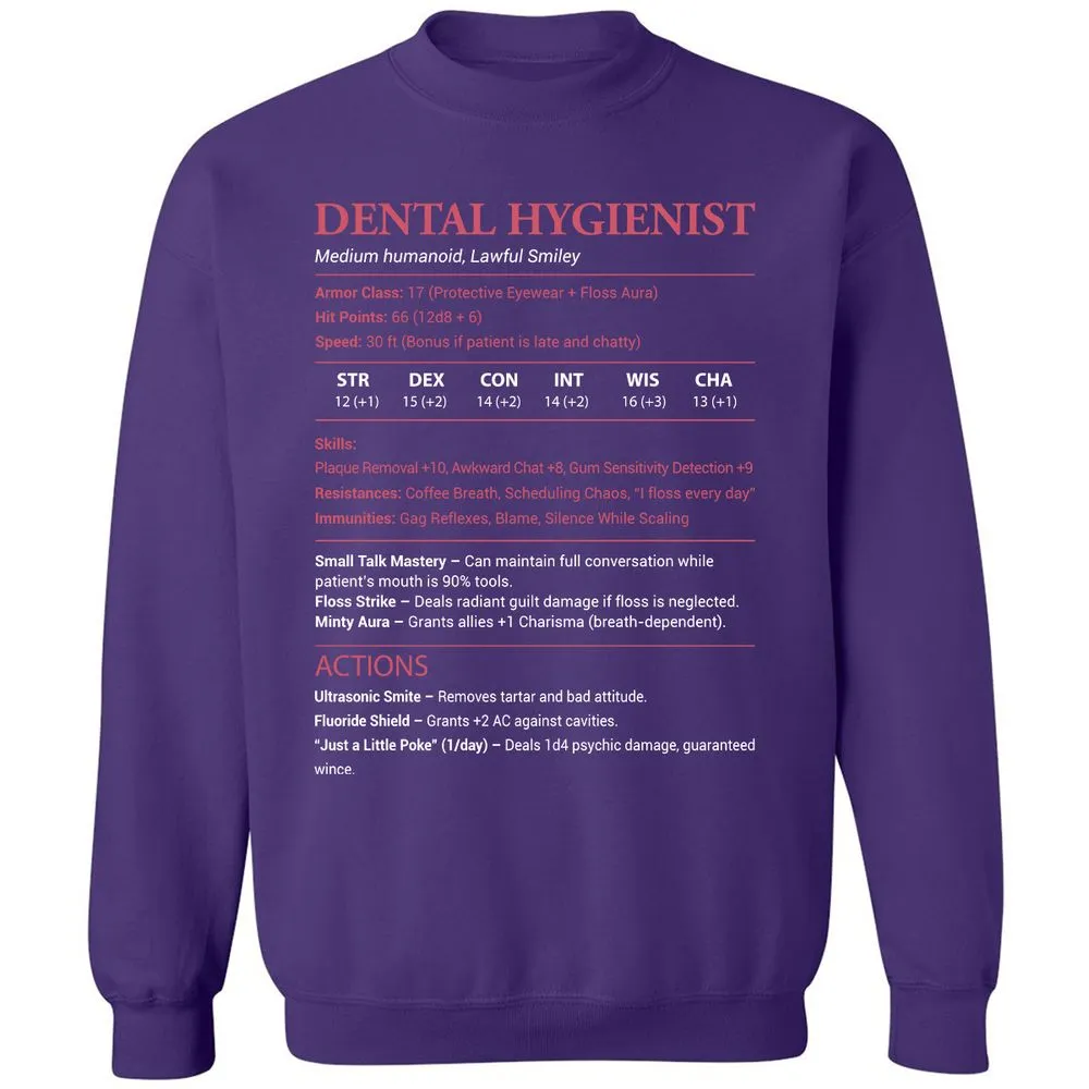 Dental Hygienist Classic Unisex Sweatshirt - Purple - 6