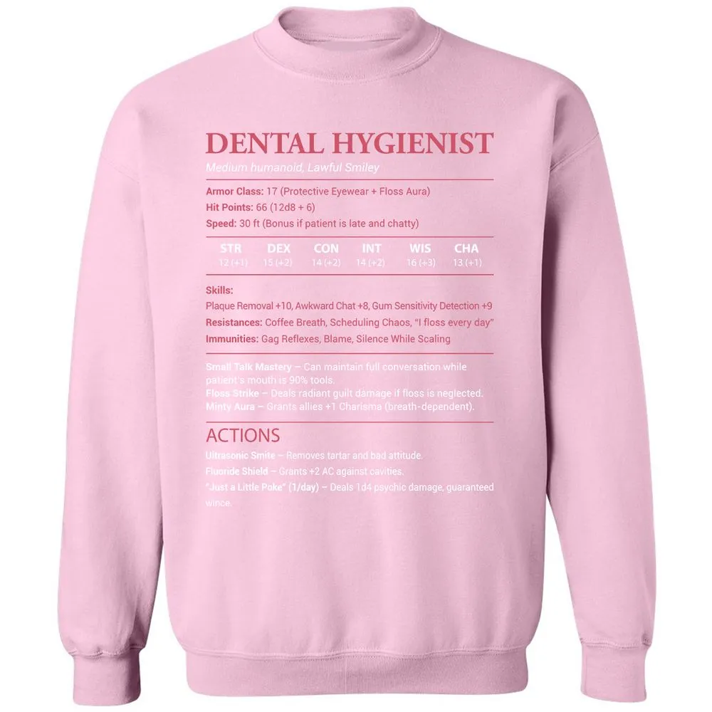 Dental Hygienist Classic Unisex Sweatshirt - Light Pink - 3