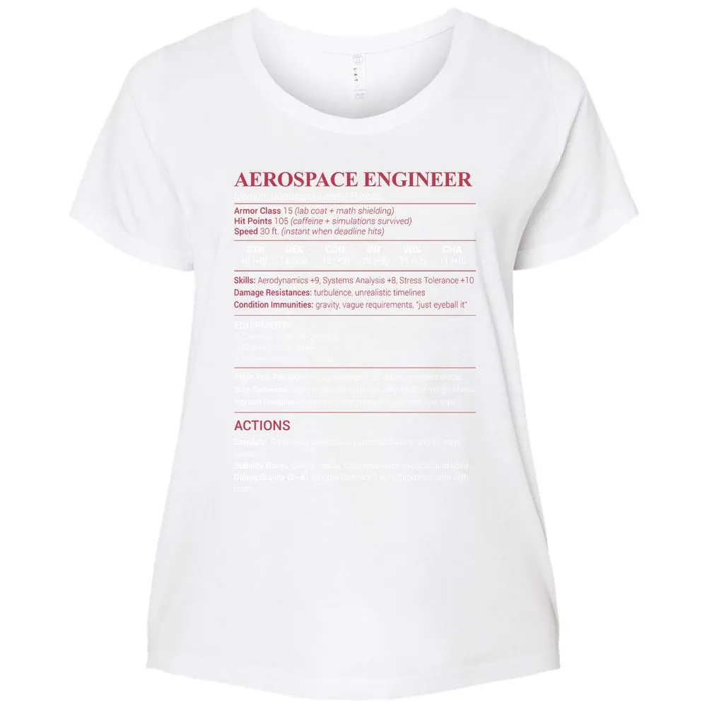 Aerospace Engineer Ladies Curvy Jersey - White - 6