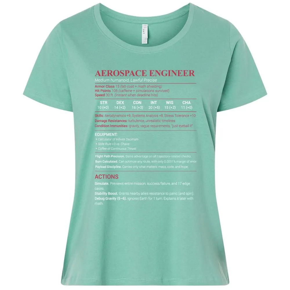 Aerospace Engineer Ladies Curvy Jersey - Saltwater - 7