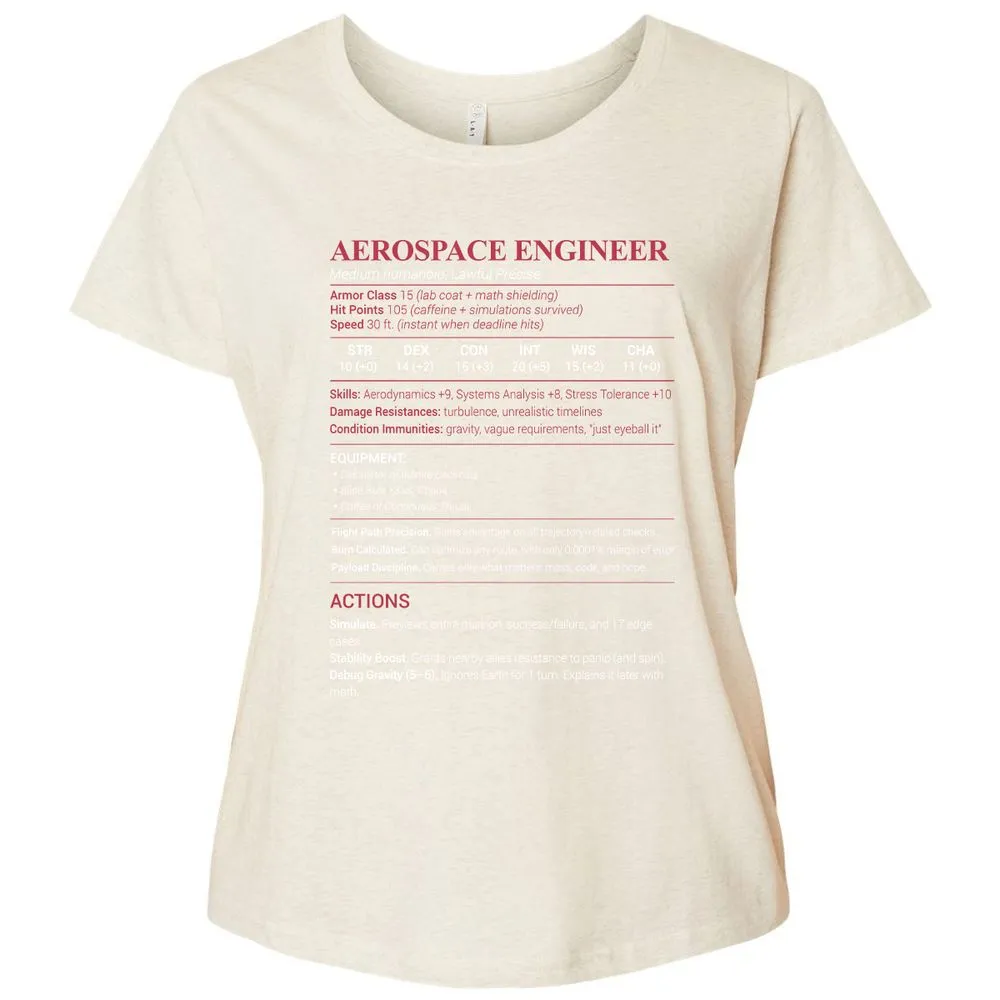 Aerospace Engineer Ladies Curvy Jersey - Natural Heather - 8