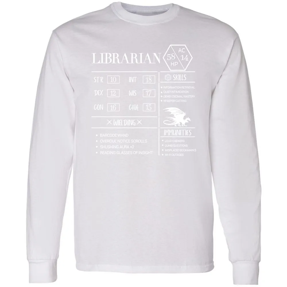 Librarian New Long Sleeve T-Shirt - White - 5