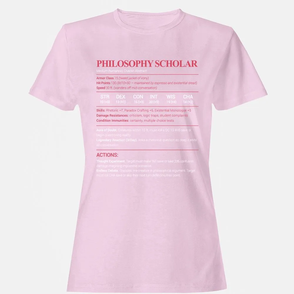 Philosophy Scholar Women's T-Shirt - Light Pink - 9