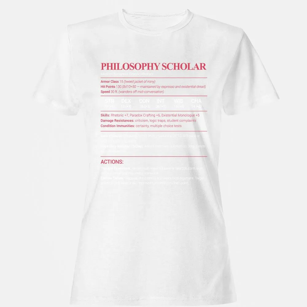 Philosophy Scholar Women's T-Shirt - White - 16
