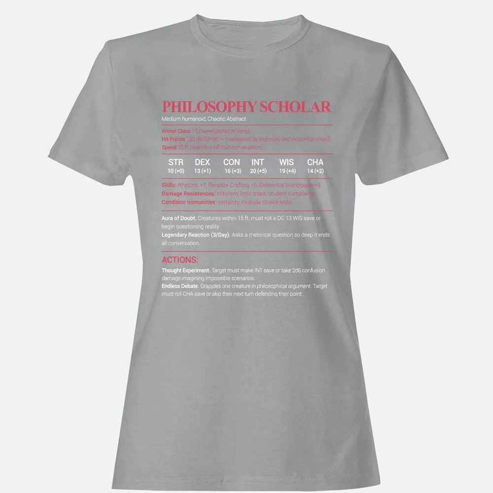 Philosophy Scholar Women's T-Shirt - Sport Grey - 15