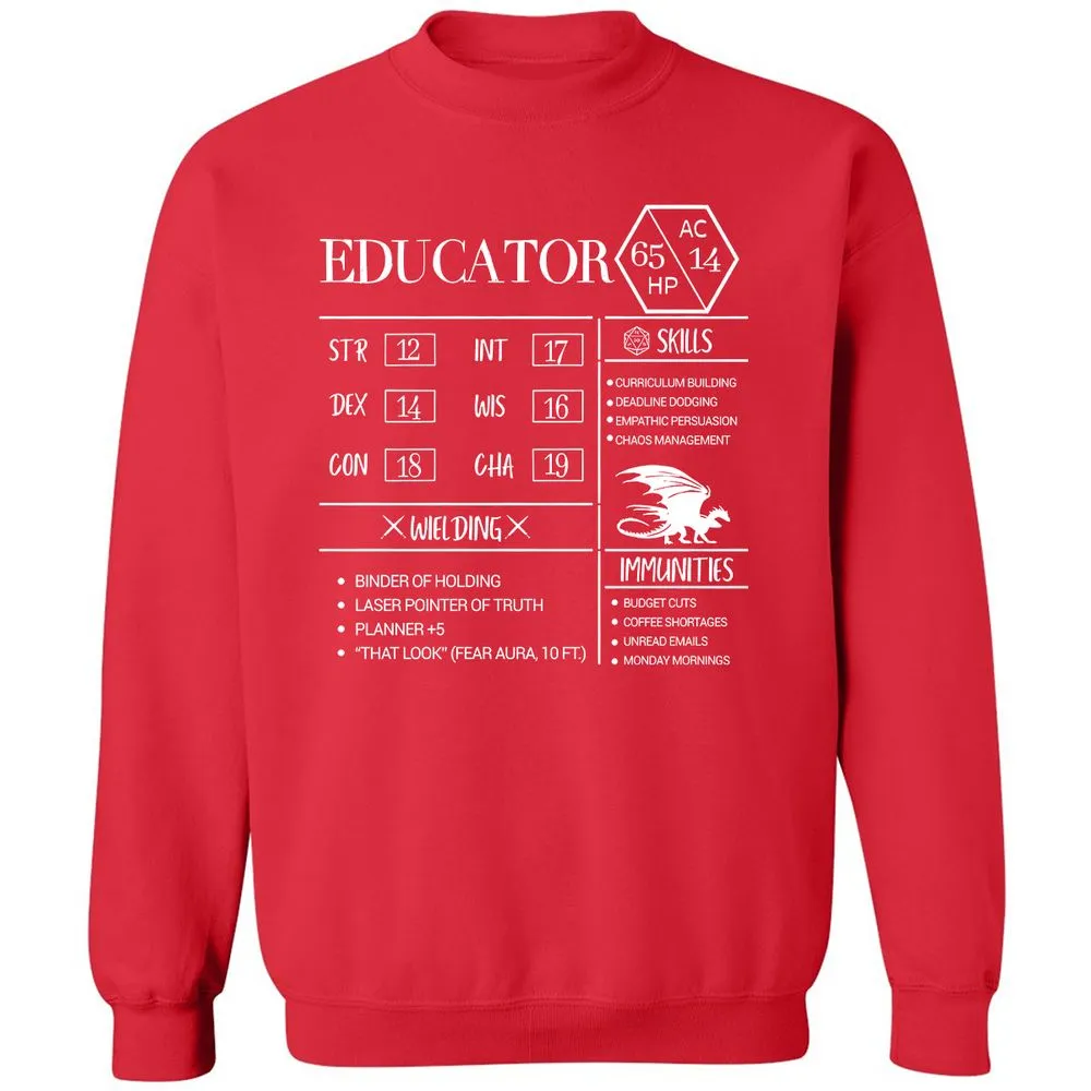 Educator New Classic Unisex Sweatshirt - Red - 5