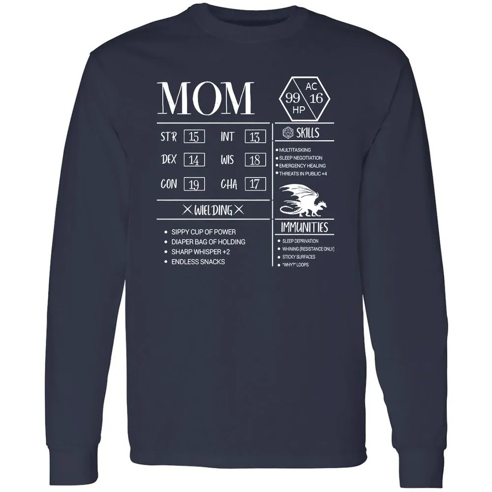 Mom New Long Sleeve T-Shirt - Navy - 2
