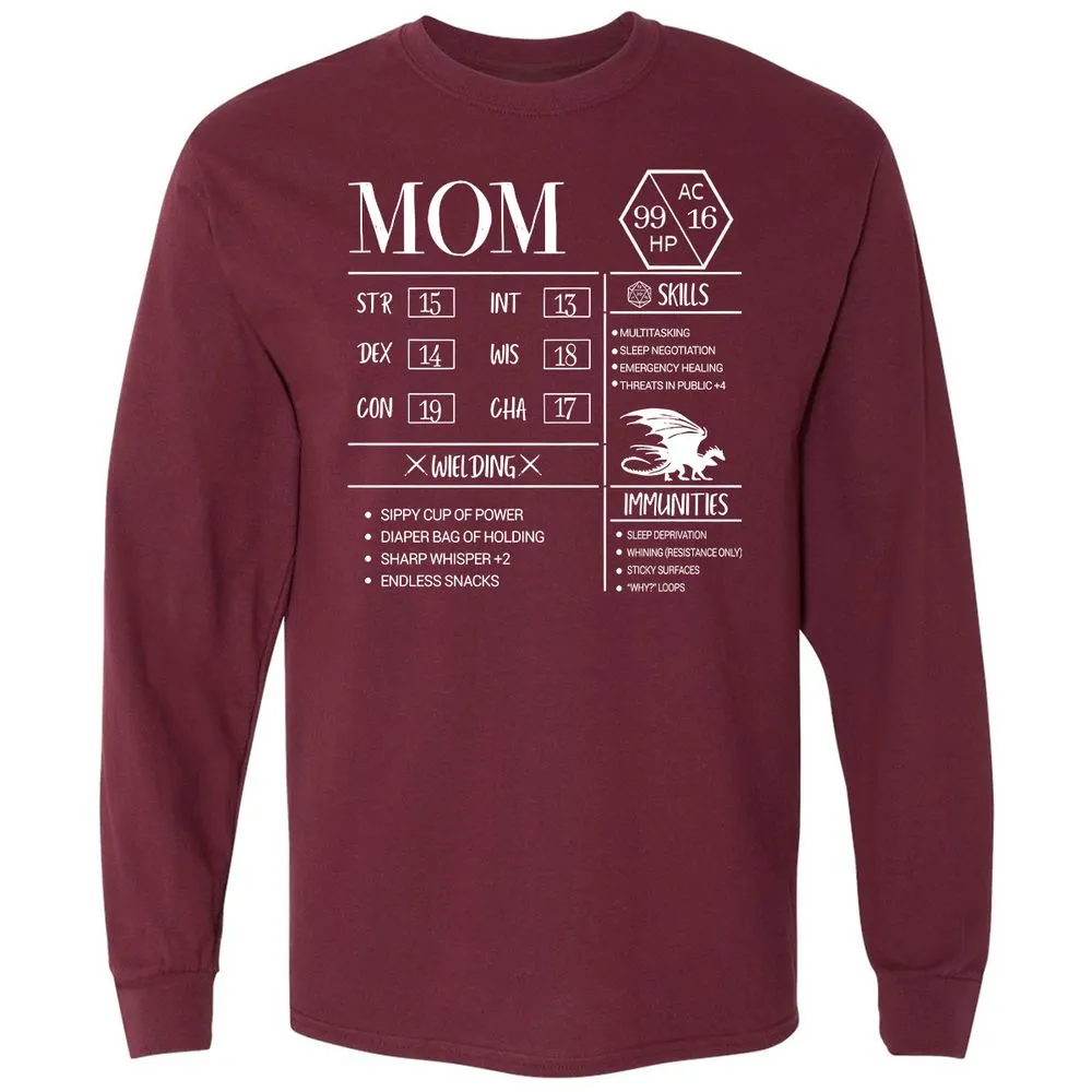 Mom New Long Sleeve T-Shirt - Maroon - 11