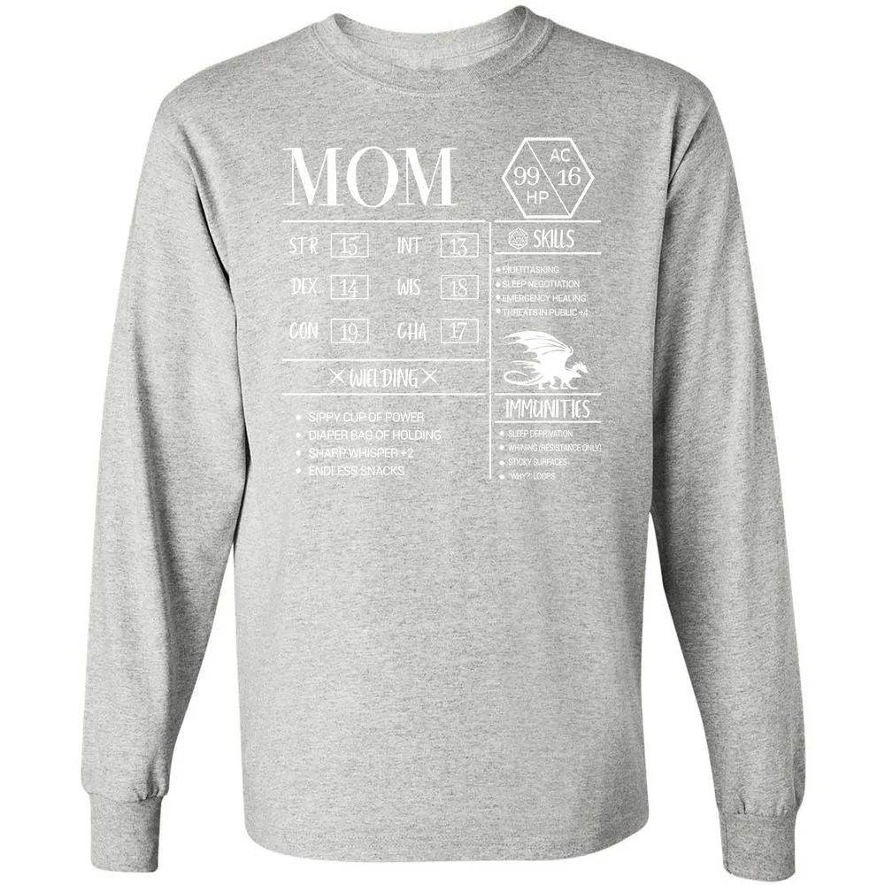 Mom New Long Sleeve T-Shirt - Ash - 7
