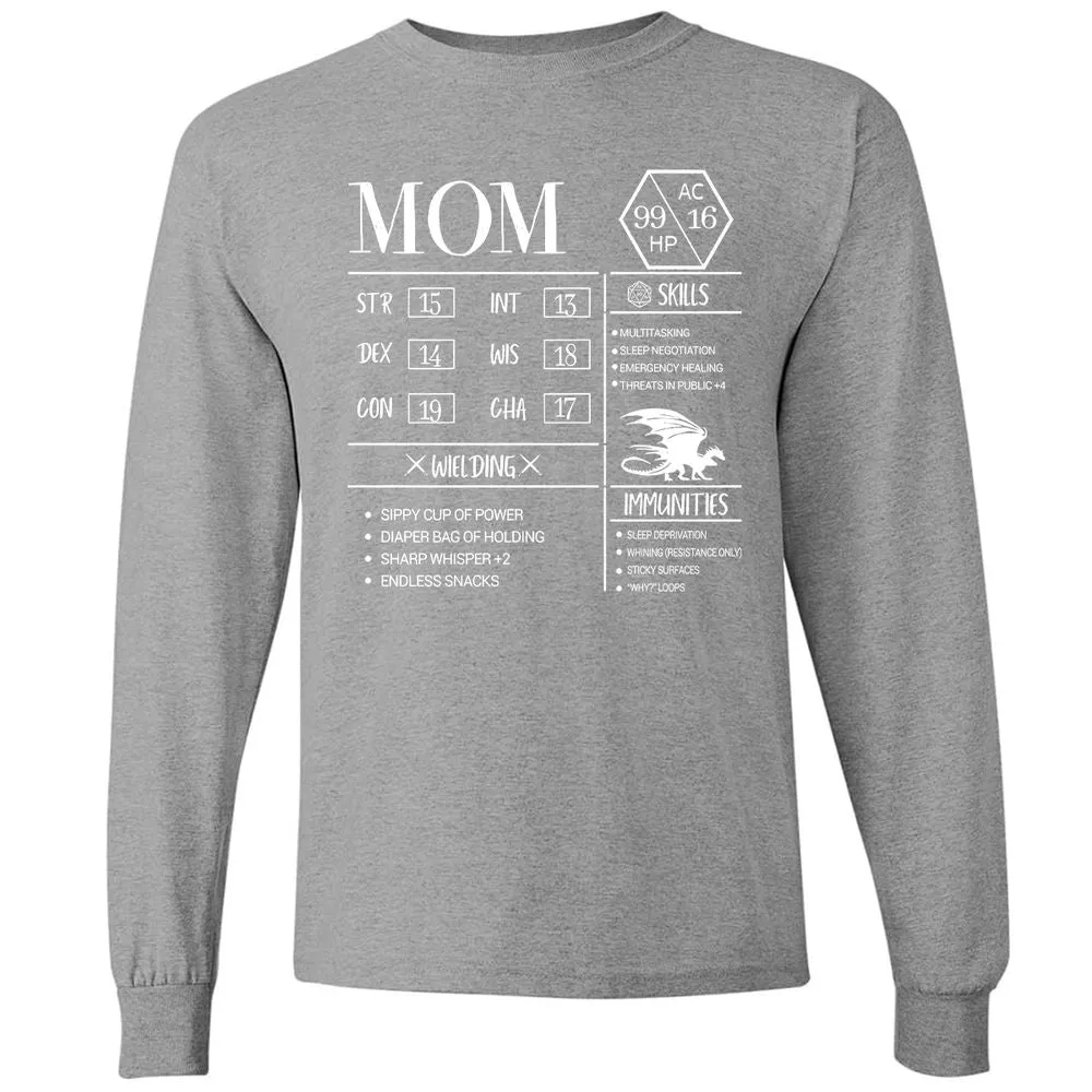 Mom New Long Sleeve T-Shirt - Graphite Heather - 6