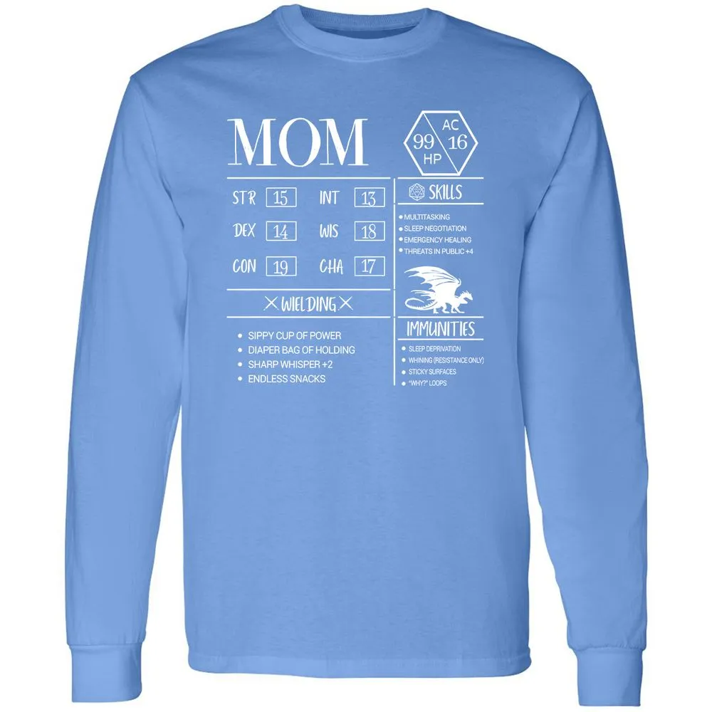 Mom New Long Sleeve T-Shirt - Carolina Blue - 12