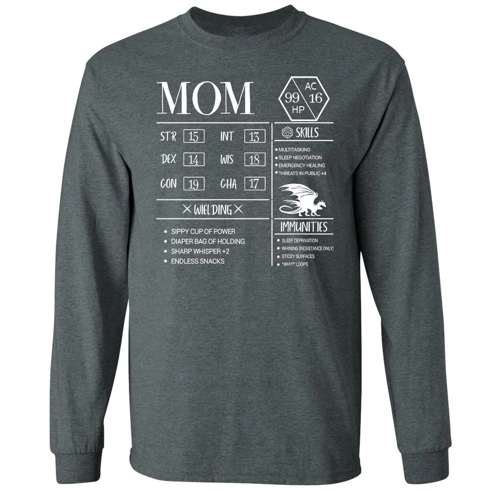 Mom New Long Sleeve T-Shirt - Dark Heather - 15