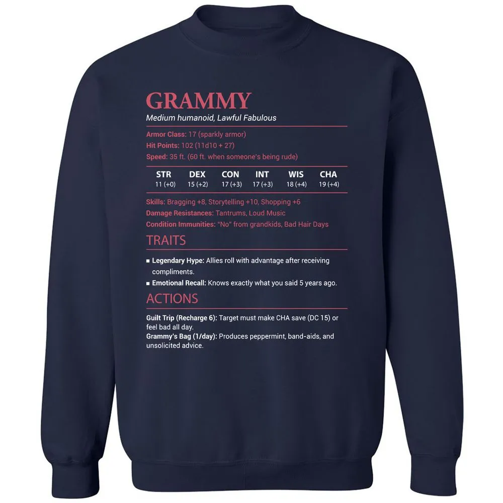 Grammy Stats Classic Unisex Sweatshirt - Navy - 2