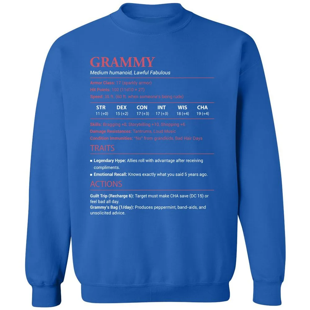 Grammy Stats Classic Unisex Sweatshirt - Royal - 9