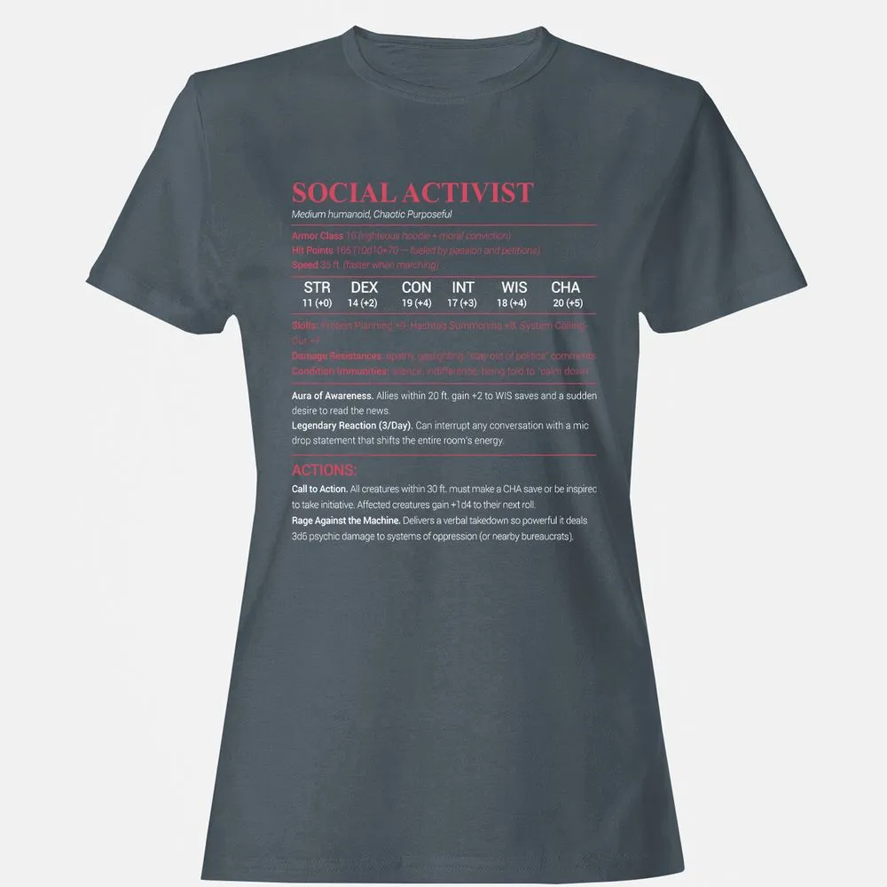 Social Activist Women's T-Shirt - Charcoal - 3