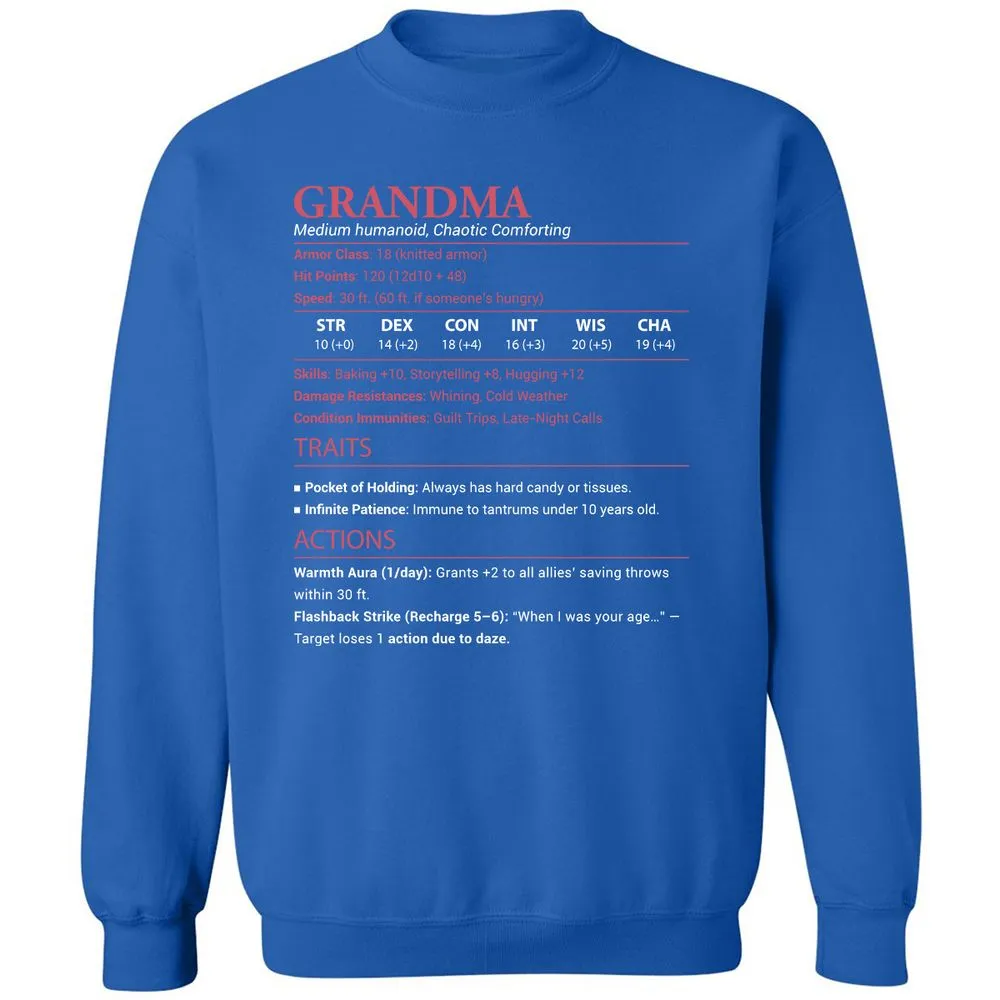 Grandma Stats Classic Unisex Sweatshirt - Royal - 9